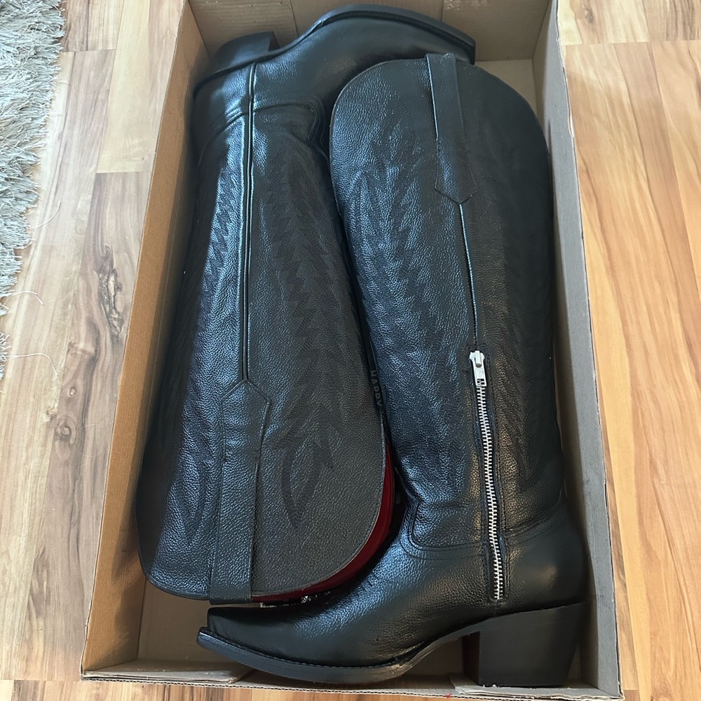 Rock’em official Valentina Red bottom wide calf cowboy boots.